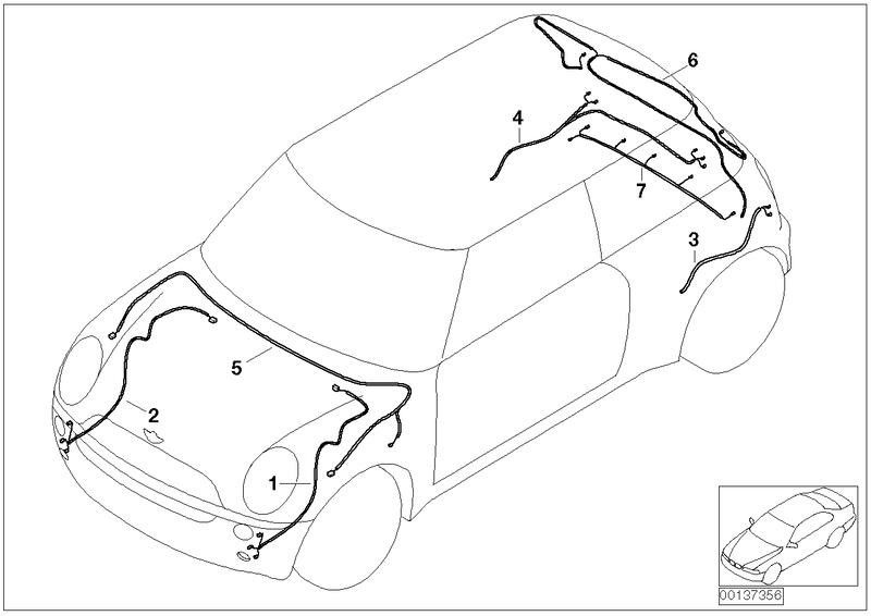 BMW正面右側にセットされた本物の代理人ケーブル（61116926729）| 61116926729