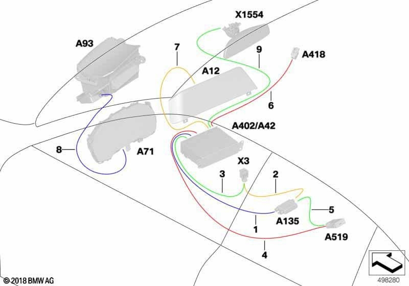 BMW本物のHSDラインHU -CID L = 825mm（61118719638）| 61118719638