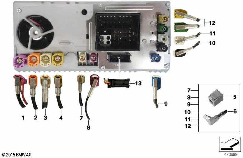 BMW本物の担当者ラインWLANケーブルアンテナL = 1210 mm（61118784618）| 61118784618