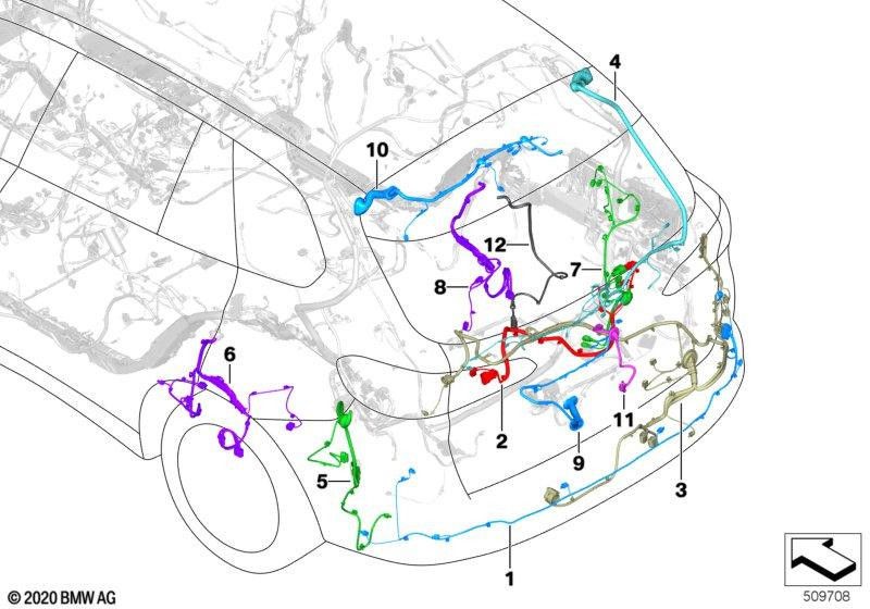 bmw後部にある本物の担当者のケーブルセット（61119436140）| 61119436140