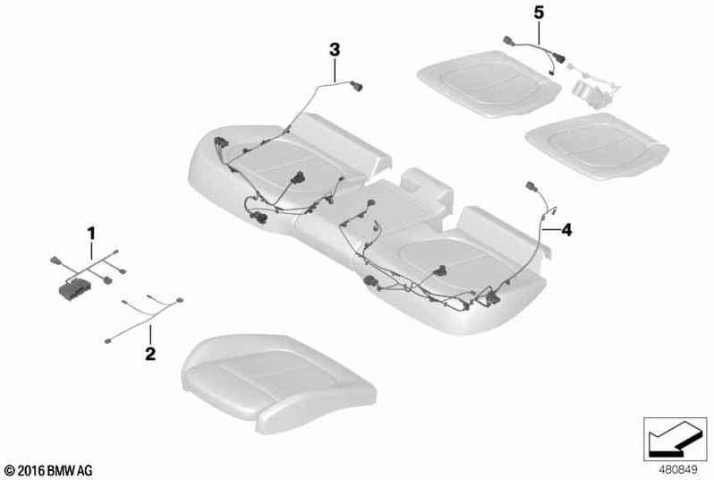 BMW本物のケーブルセットシートドライバーサイド（61126809578）| 61126809578