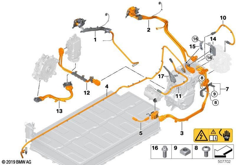 BMW本物のHVケーブルセットkombo充電ボックスAC 7 kW（61126828092）| 61126828092