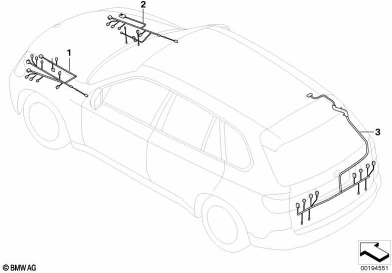 BMW正面右にセットされた本物の担当者ケーブル（61128710254）| 61128710254