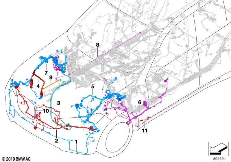 BMW本物のケーブルセットフロントエンド（61128734048）| 61128734048