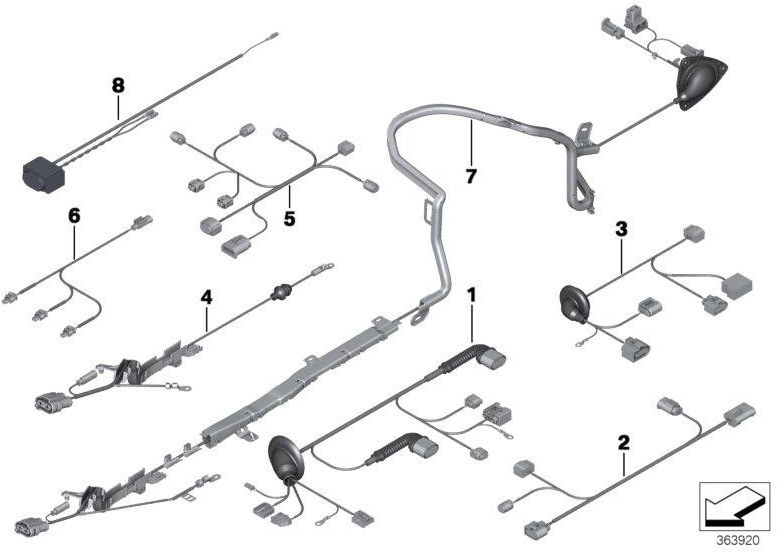 BMW純正ケーブルセット電気パーキングブレーキ（61129325550）| 61129325550