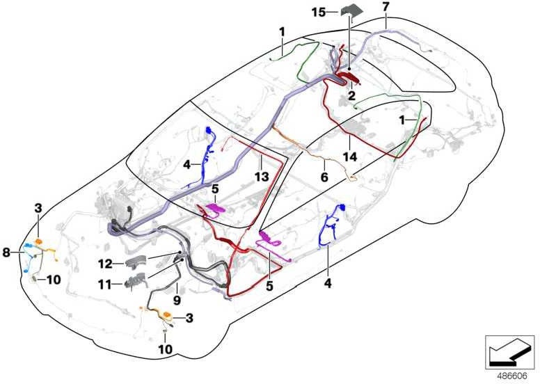 BMW本物の代理人ケーブルGurtstrammer（61129335595）| 6112935595