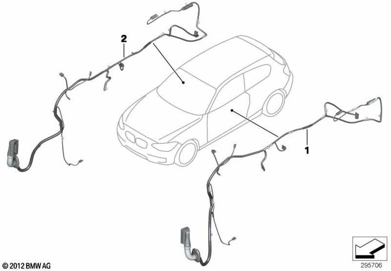 BMW本物のケーブルセット助手席側（61129341010）| 6112934101010