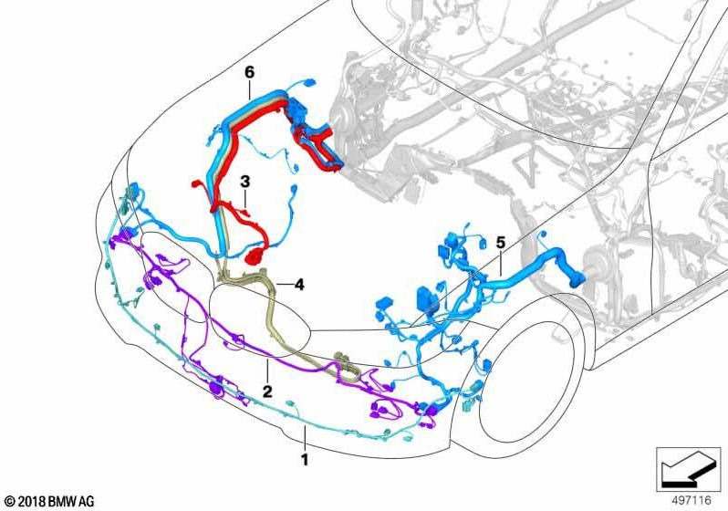 BMW正面にある本物のケーブルセット（61129438265）| 61129438265
