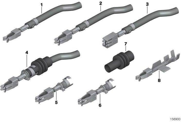 BMW純正ダブルフラットスプリングコンタクトケーブル付きMDK30.5-1.0mm²Ag（61130070586）| 61130070586