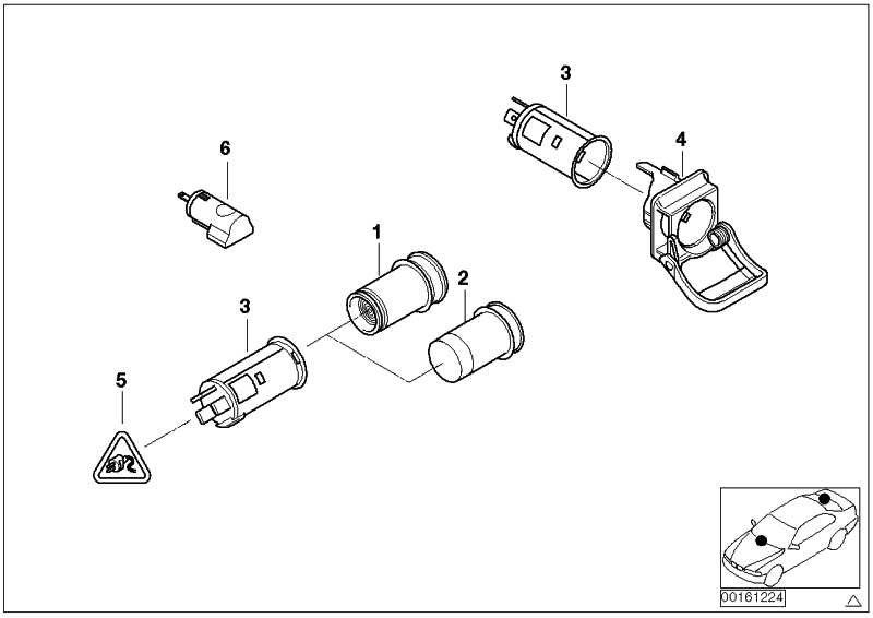 BMW純正コネクタハウジング2 pol。 1シリーズ5シリーズX1 X3 X5 Z3 Z4（61131351144）| 61131351144