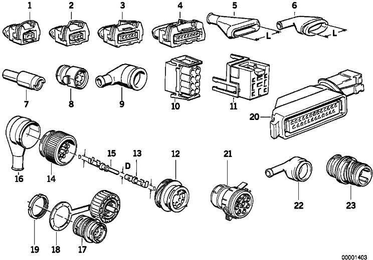 BMW純正丸いプラグ連絡2.51.0-2.5mm²1シリーズ5シリーズ7シリーズ8シリーズX1 X3 X6 Z3 Z4 Z8（61131376193）| 61131376193