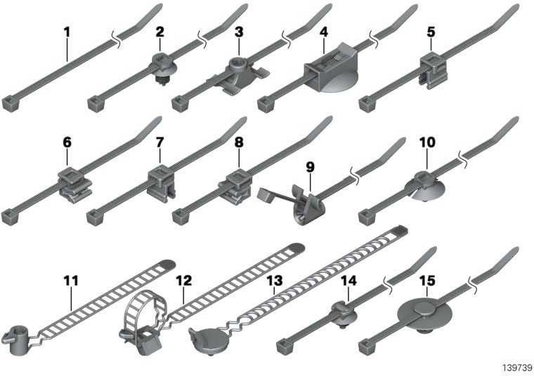 BMW純粋なケーブルストラップ外側のリフティングl = 150mm/w = 4.6mm 1シリーズ5シリーズ7シリーズx1 x3 x3 z3 z4 z8 mini（61136915978）| 61136915978