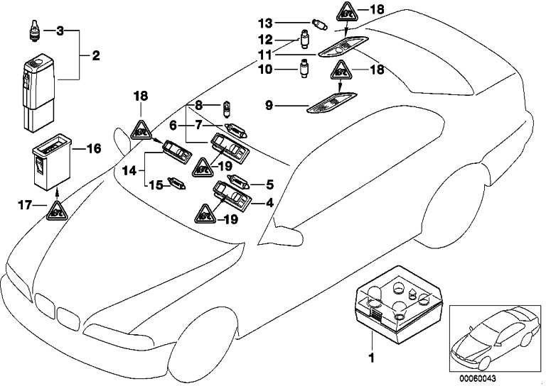BMW純正ユニバーサルブッシュケースハウジングUncoded 3 pol。 1シリーズ5シリーズ7シリーズ8シリーズX3 X6 Z3 Z4 Z8（61138352304）| 61138352304