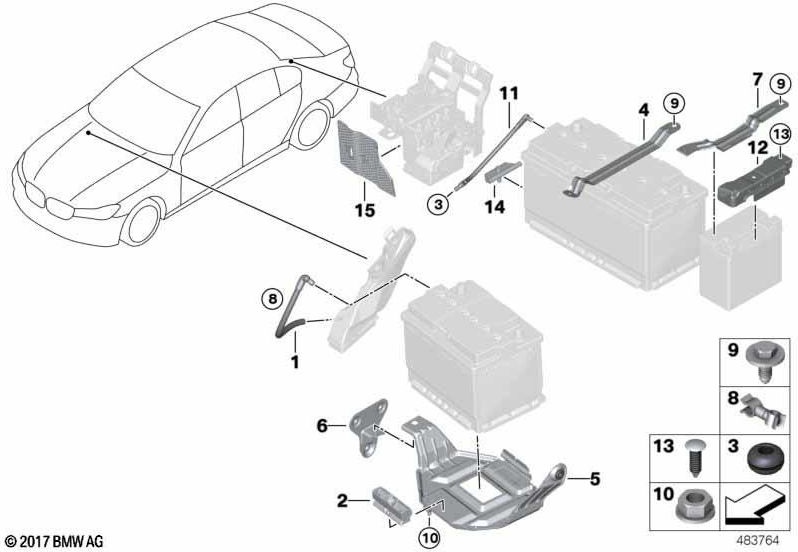 BMW本物のブラケットバッテリー（61218704689）| 61218704689
