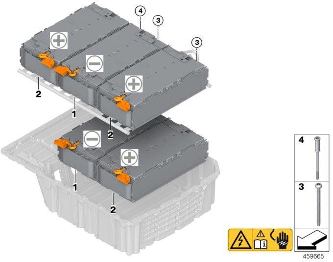 BMW本物のセルモジュールhochvolt-batterie 34ah pos（61278658345）| 61278658345