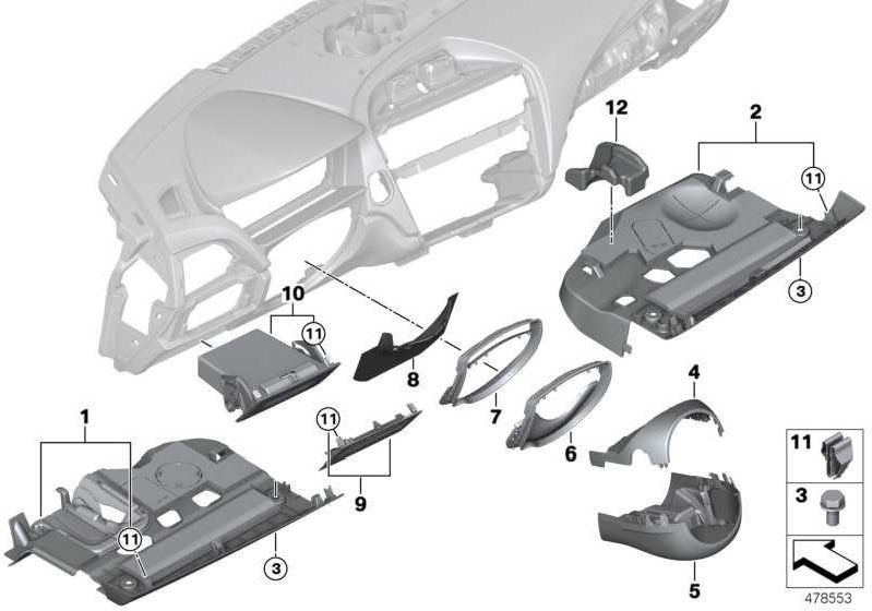 BMW上記の本物のクラッドステアリングコラム（61316823466）| 61316823466
