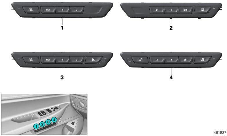 BMW左ブラックの本物のコントロールユニットシート機能（61316826722）| 61316826722