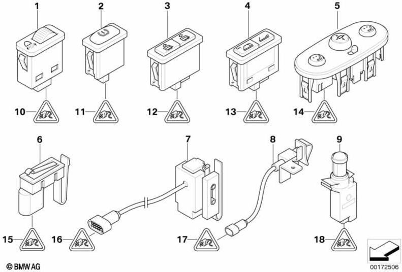 BMW本物のスイッチDecker（61316974294）| 61316974294
