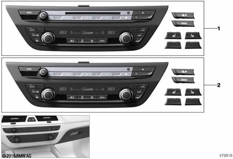 BMW純正担当者セットラジオおよび気候ディディアンツ（61317947907）| 61317947907