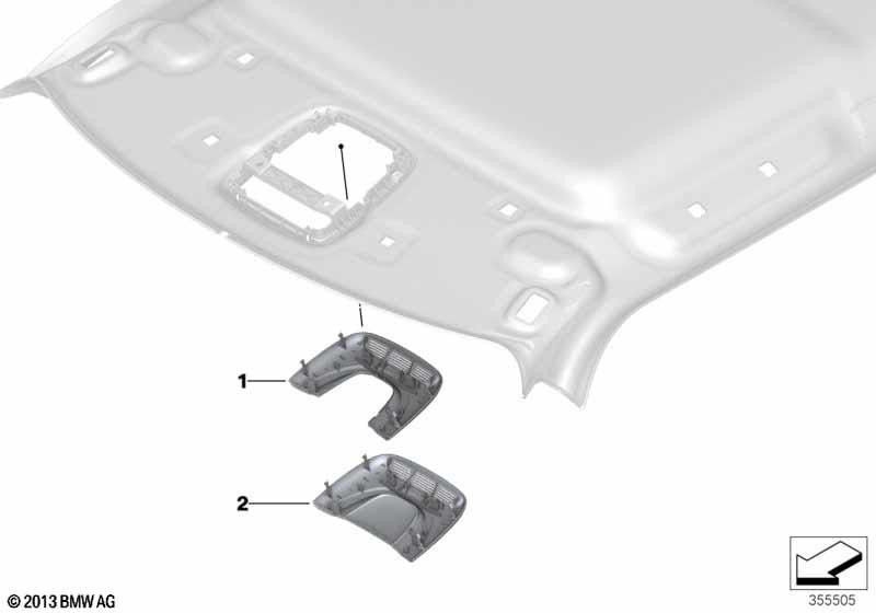 BMW本物のブレンドファンクションセンタールーフグレー（61319291833）| 61319291833