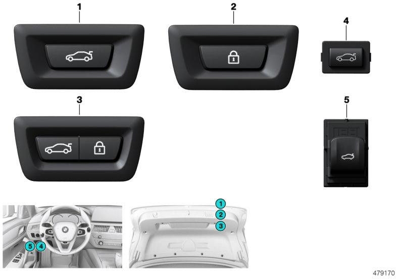 BMW本物のスイッチテールゲート（61319327029）| 61319327029