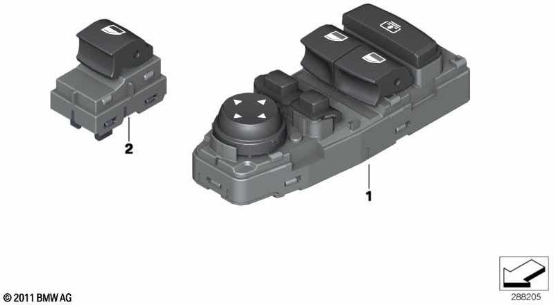 BMW本物のスイッチウィンドウリフタードライバー側（61319354854）| 61319354854
