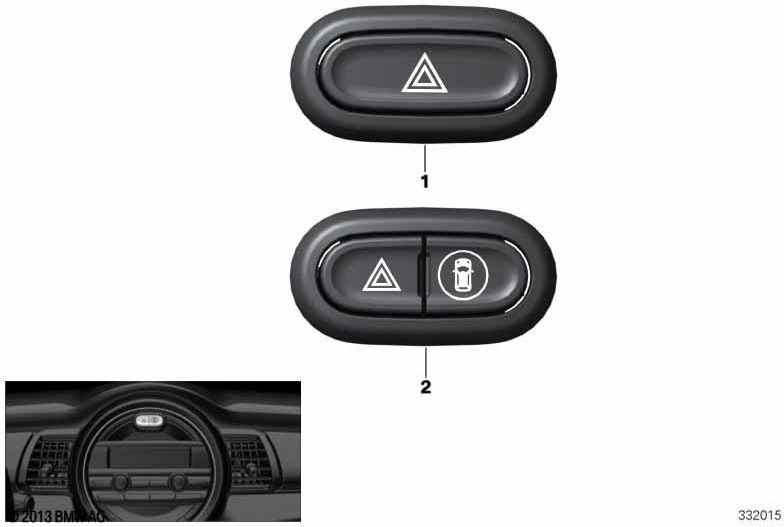BMW純正スイッチ警告インジケーターシステム（61319389077）| 61319389077