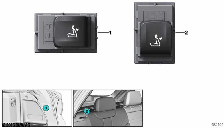 BMW左側の本物のスイッチバックレスト（61319393349）| 61319393349
