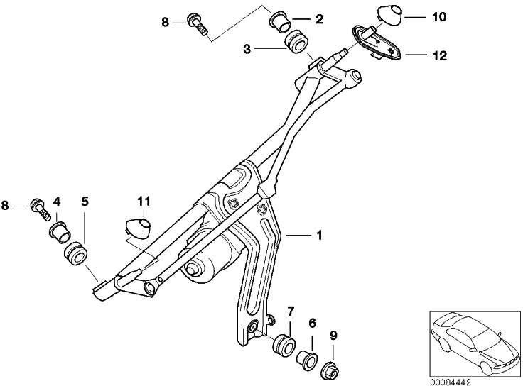 BMW Motor Mini（61618229128）付きBMW純正ロックワイパー| 61618229128