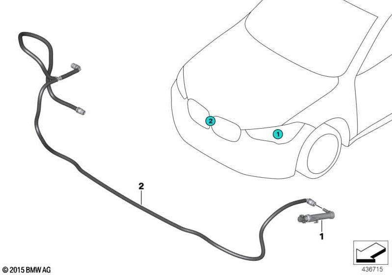 BMW本物のホースラインヘッドライト洗浄システム（61667350628）| 61667350628
