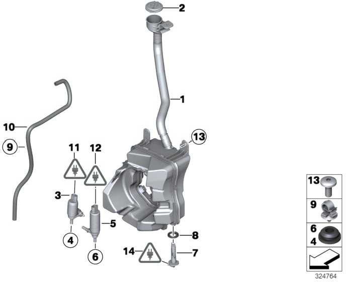 BMW純正コンテナヘッドライト洗浄システムミニ（61667374600）| 61667374600
