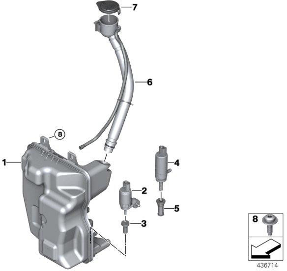 BMW本物の洗浄液容器（6167435790）| 61667435790