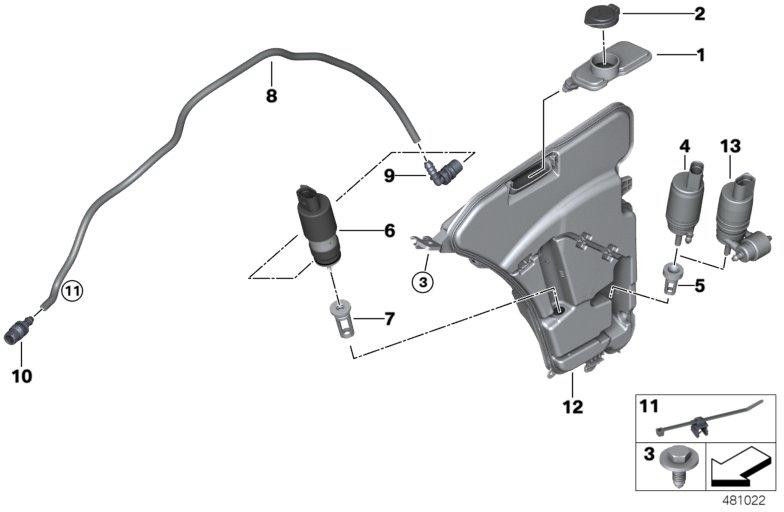 BMW純正洗浄液容器（6168491829）| 61668491829