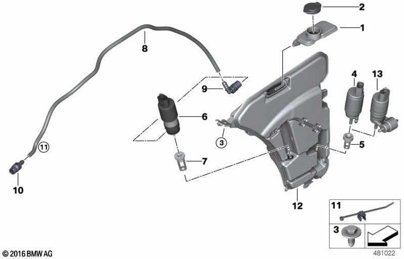 BMW純正洗浄液容器（61668491830）| 61668491830