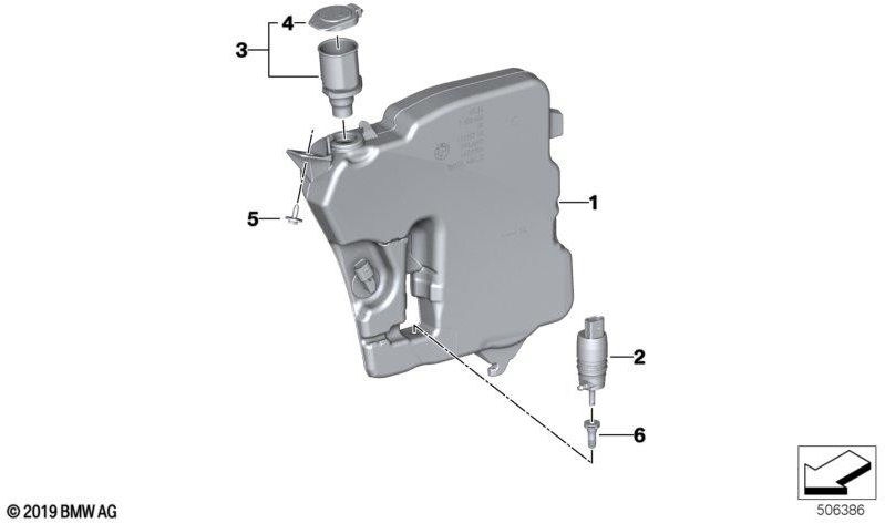 BMW本物の洗浄液容器（6169478613）| 61669478613