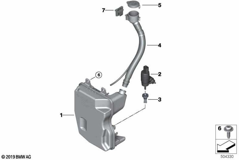 BMW本物の洗浄液容器（6169879310）| 61669879310