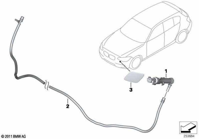 BMW右側の本物の望遠鏡ノズル（61677430898）| 61677430898