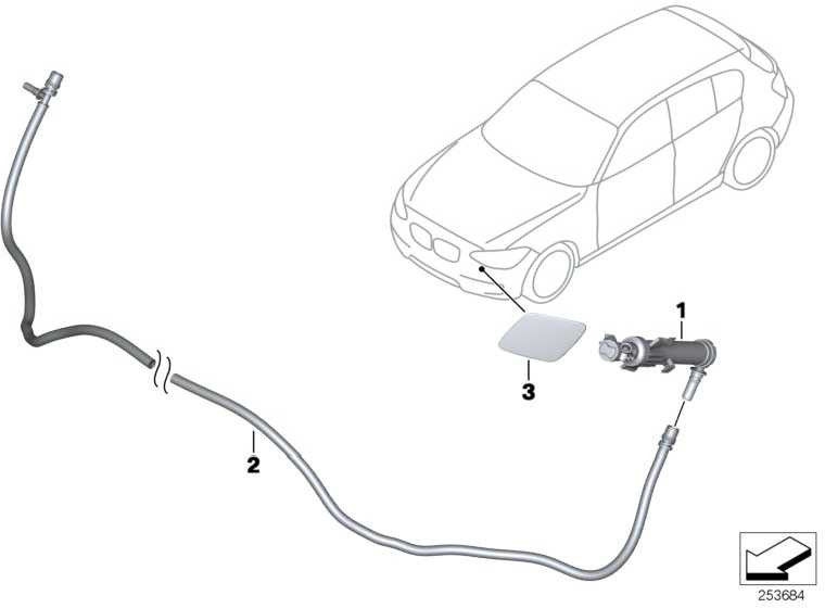 BMW左側の本物の伸縮ノズル（61677430899）| 61677430899