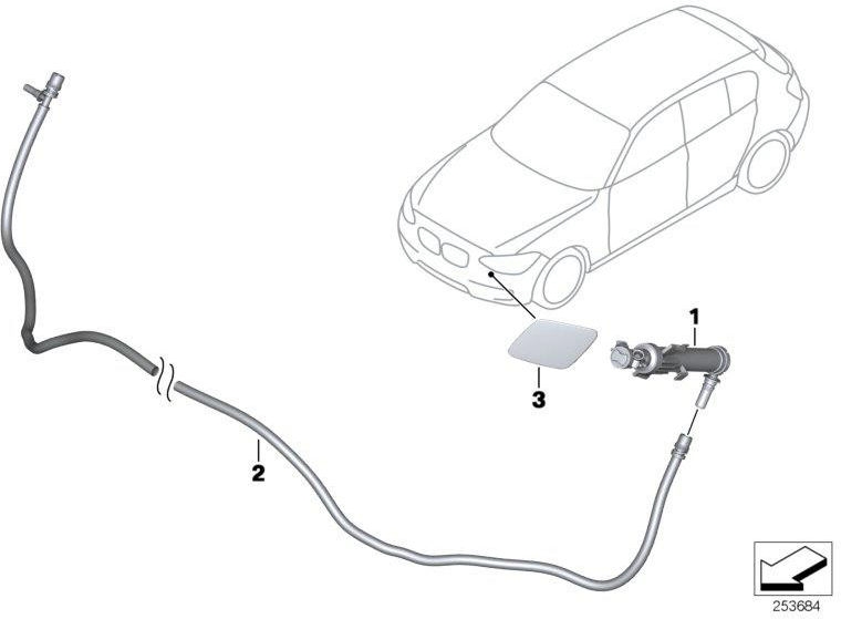 BMW純正ホースラインヘッドライトワッシャー（61678493879）| 61678493879