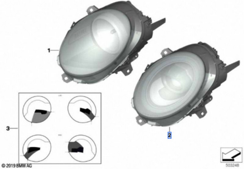 BMW本物のヘッドライトLED左（LHD/ブラックライン）（63115A21CA1）| 63115A21CA1