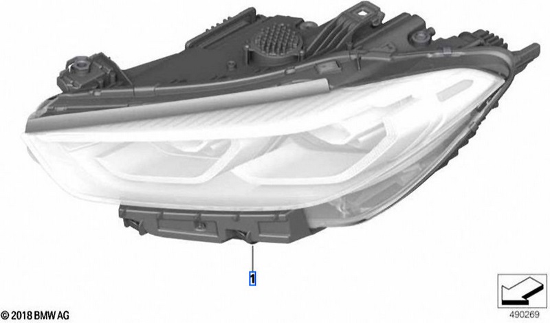 BMW右側の本物のヘッドライトレーザーライト（63115A41034）| 63115A41034