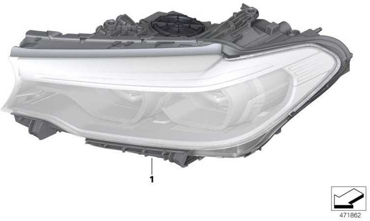 BMW本物のヘッドライトLED左（63117214951）| 63117214951