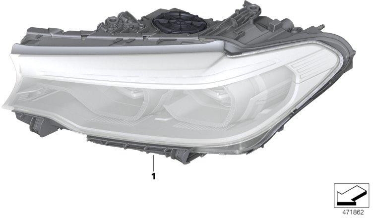 BMW本物のヘッドライトLED右（63117214952）| 63117214952