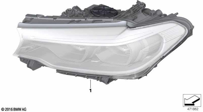 BMW本物のヘッドライトLED AHL右（63117214960）| 63117214960