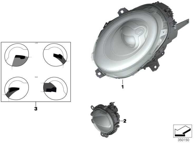BMW本物のヘッドライトLEDリンクMINI（63117383211）| 63117383211