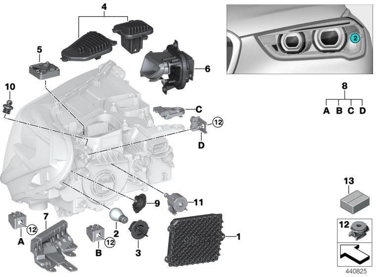 BMW本物のLEDモジュール昼間のランニングライト（63117428791）| 63117428791