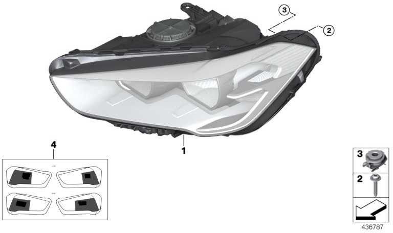 BMW本物のヘッドライトLED右（63117436462）| 63117436462