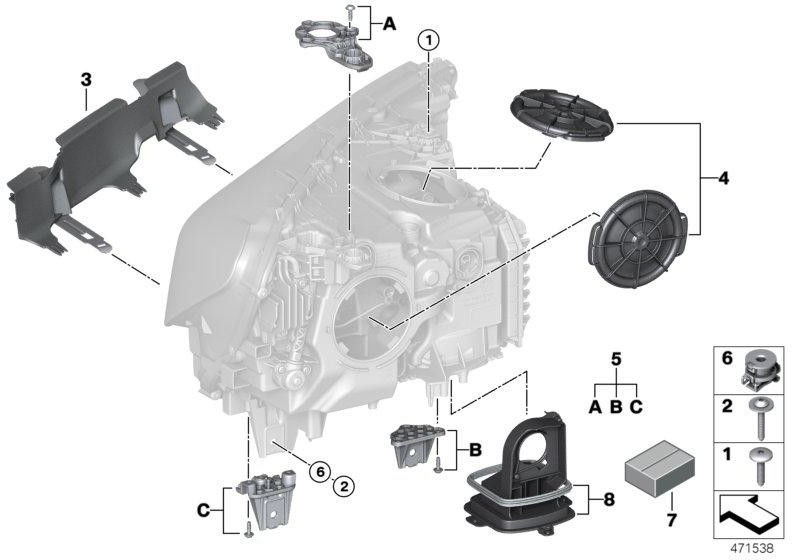 BMW本物のセットカバーキャップヘッドライト（63117440354）| 63117440354