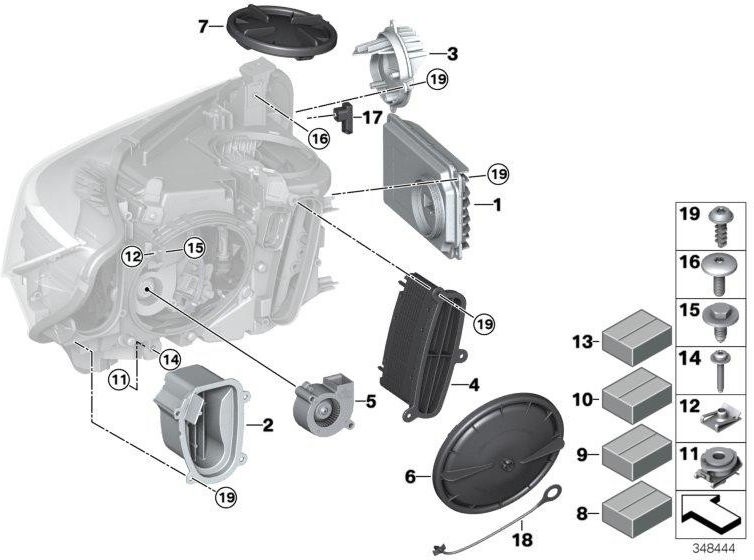 BMW純正ヘッドライトドライバーモジュールLED（63117440881）| 63117440881