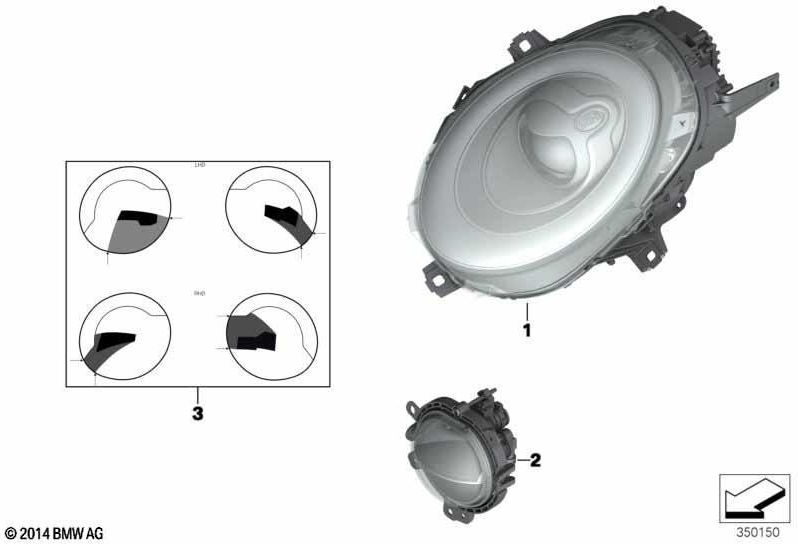 BMW本物のヘッドライトLED右（63117448376）| 63117448376